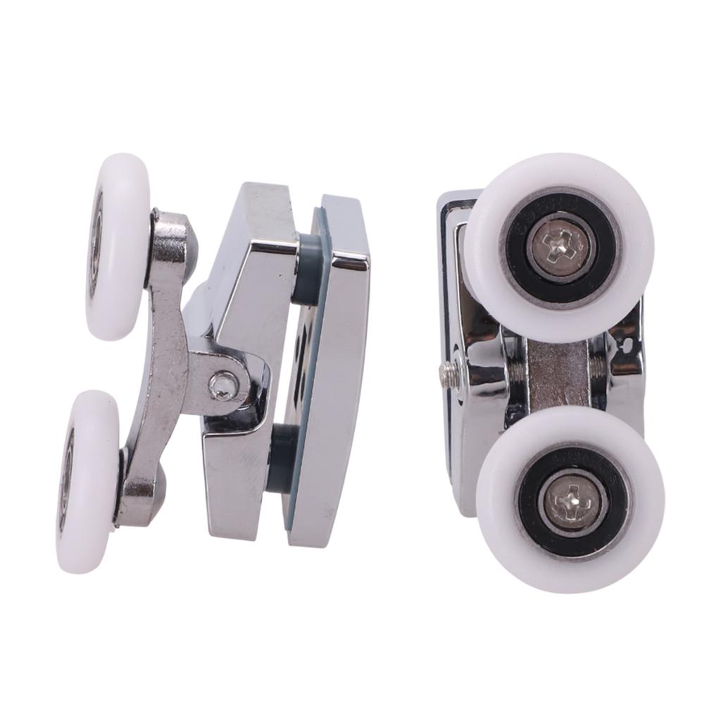 Home Bathroom Chrome Roller Replacement Part Shower Screen Rollers Compact Size Comprehensive Replacement Set Easy Installation