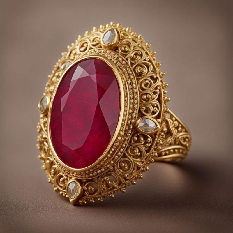 Dazzling Inlaid White Red CZ Women's Ring Gorgeous Gold Color Geometry Daily Wear Party Jewelry Anniversary Gift