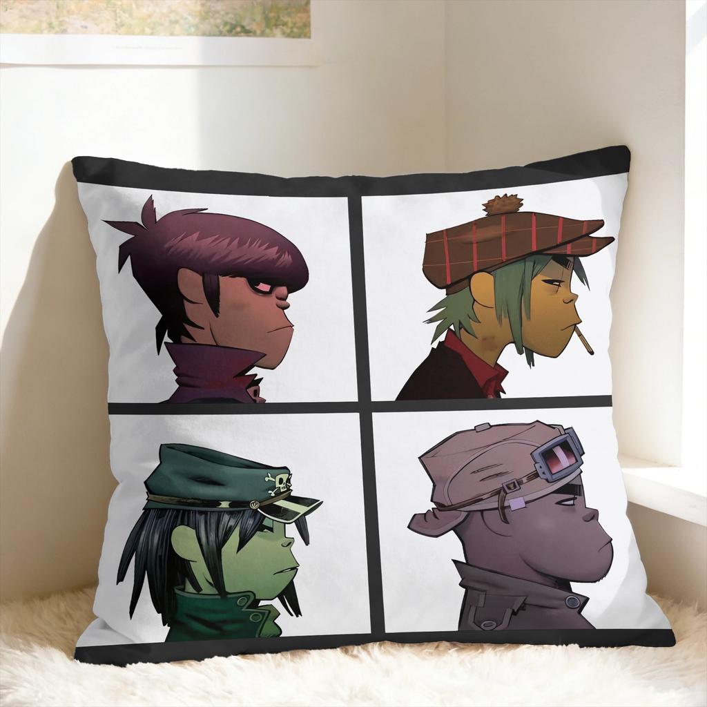 Pillow Case Music Bnad G-Gorillazs Comfy Pillow Cover For Sofa Couch Bed Living Room Retro Trendy Pillowcases