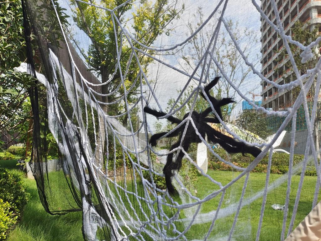 Halloween Halloween Party Decoration Home Haunted House Decoration Haunted House Props Ghost Spider Web Giant Spider Oversized Spider Web White Gauze