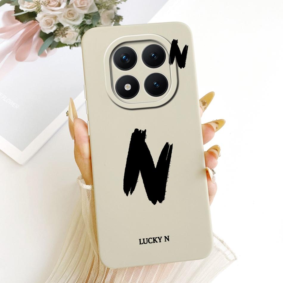 For Xiaomi Redmi Note 15 Pro+ 15Pro 5G Lucky Initial Letter Phone Case For Redmi Note 15 Pro Plus 5G Soft Silicone Case Bumper