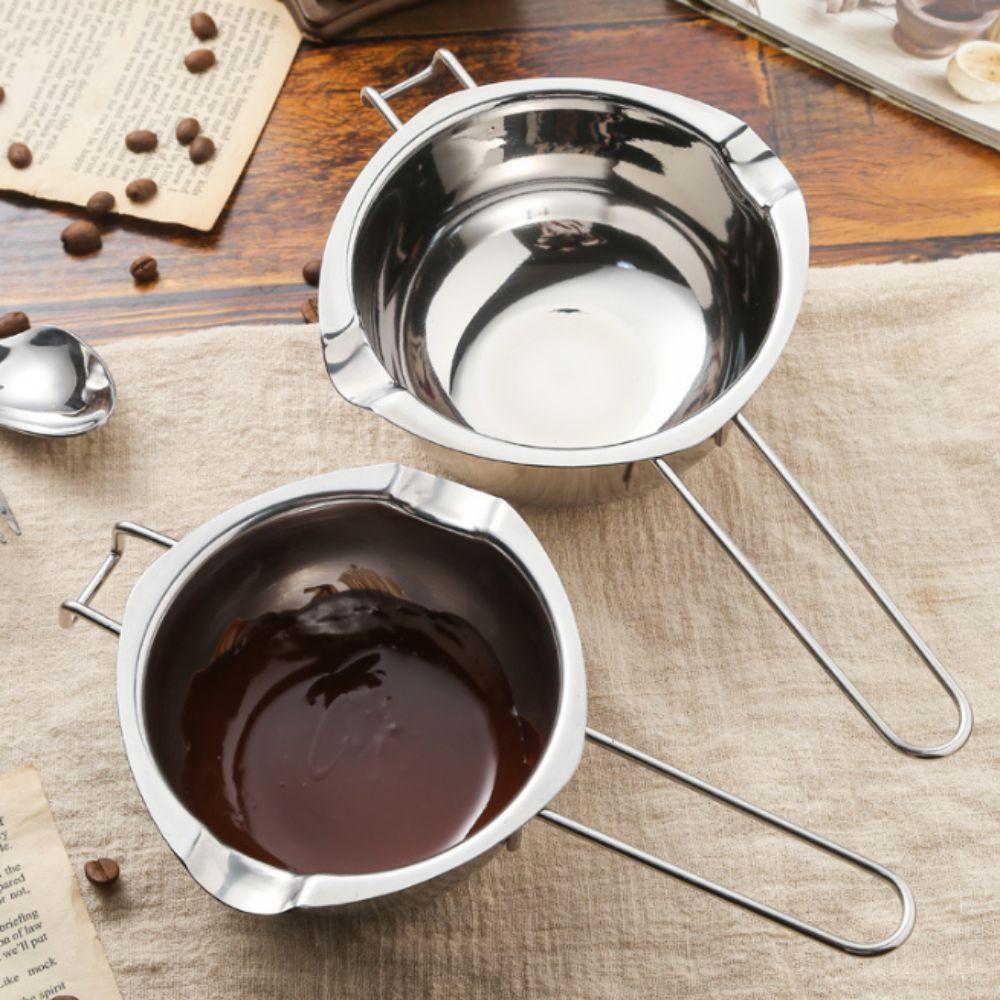 304 Stainless Steel Chocolate Melting Pot Heat Resistant Handle Candle Making Pot Baking Tool
