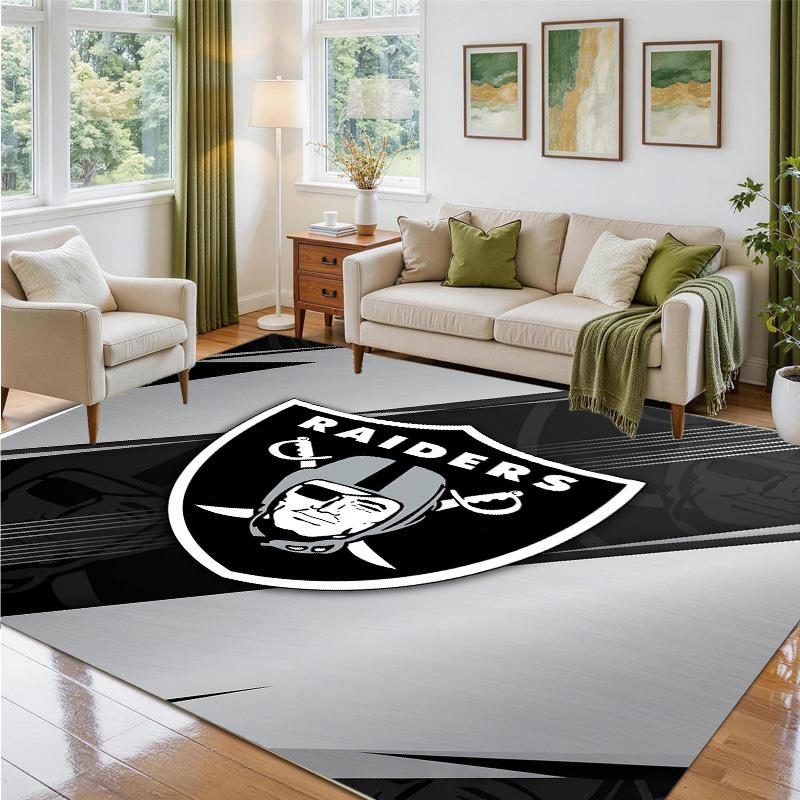 Las Vegas Raiders Design Crystal Velvet Rug Soft Decorative Mat for Bedroom Entrance