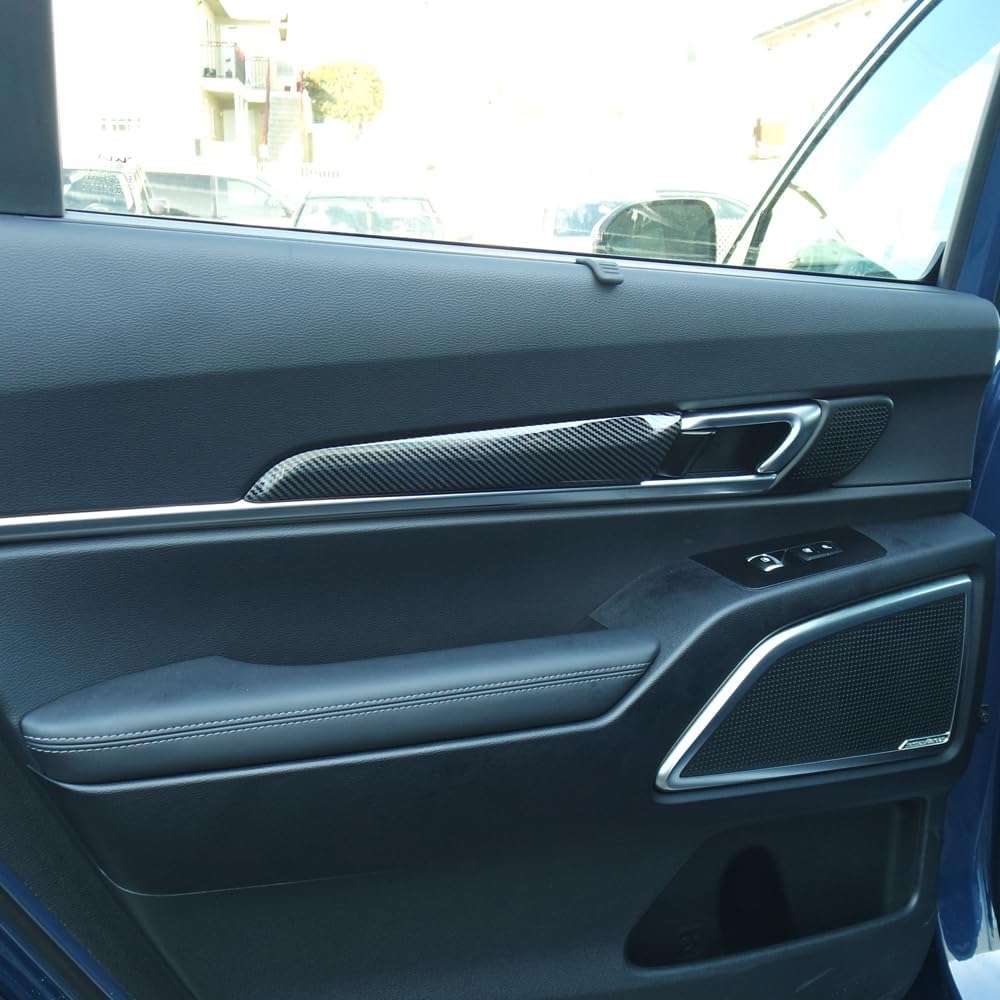 

Matte Wood Grain Style Interior Door Panel Trim Covers Compatible with Kia Telluride 2020-2024 Accessories Carbon Fiber Style