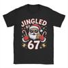 Mens Womens Jingled By 67 Six Seven Brainrot Ugly Christmas Santa  Shirt Pure Cotton New Arrival T-Shirt  Clothing Outfits