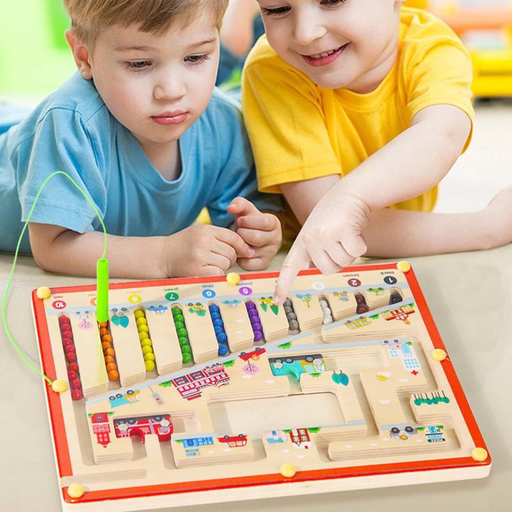 Magnetic Color Number Maze Educational Magnetic Color Sorting Counting Board Toys Color Counting Number Classification Toys