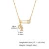 Zodiac Necklace Gold Plated Stainless Steel Chain Safety Pin 12 Constellation Horoscope Pave CZ Pendant Waterproof