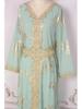Women's Dubai Evening Long Dress with Hot Stamping - European & American Fashion Muslim Travel Wear