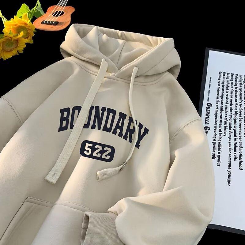 Men's Winter Hooded Sweatshirt - Korean Style, Casual Thickened Pullover with Plus Velvet.