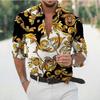 New Luxury Style Print Men's Turn-down Collar Button Shirt Casual Long Sleeve Shirt Fashion Streetwear Trend Tops Comfortable