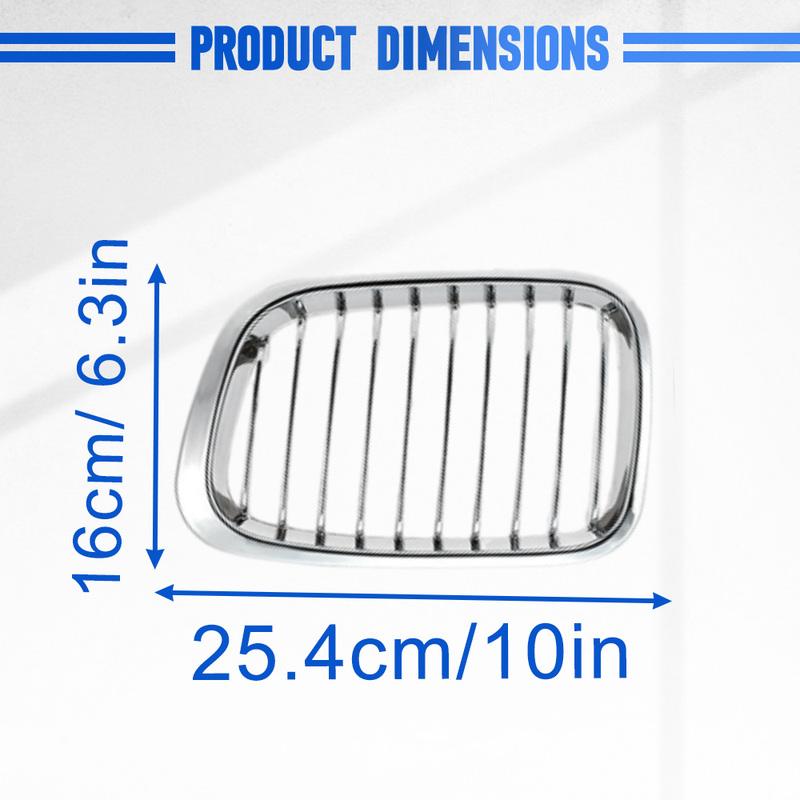 Chrome Car Front Bumper Kidney Grill Racing Grille Single Slat for BMW E46 4 Door Sedan 1998 1999 2000 2001