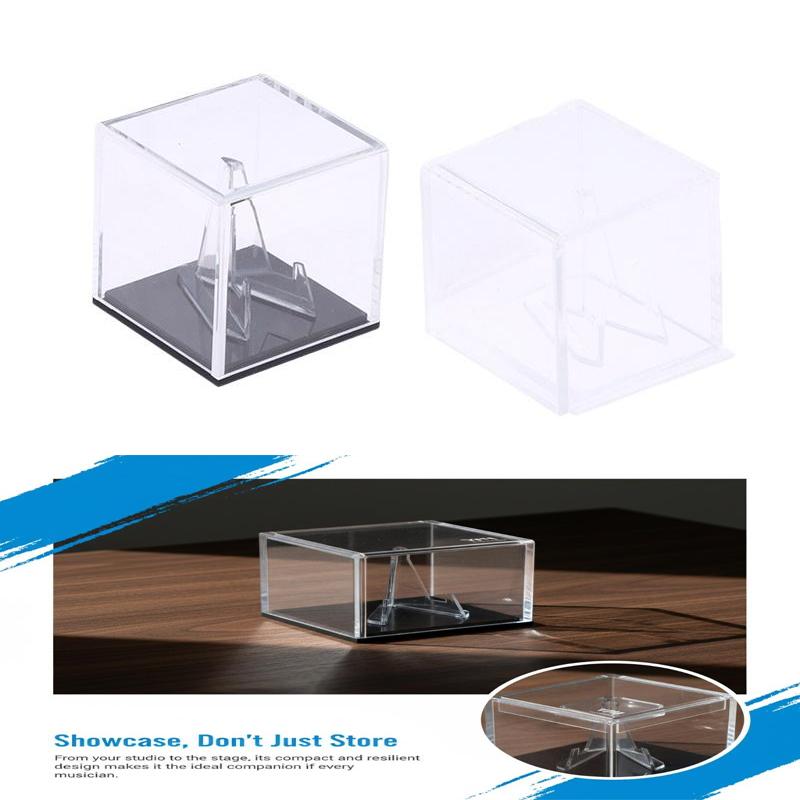 Acryl-Gitarrenplektrum-Displaybox mit Ständer Sammler-Rack Aufbewahrungskoffer Transparenter Plektrum-Schmuckhalter für Gitarrenzubehör
