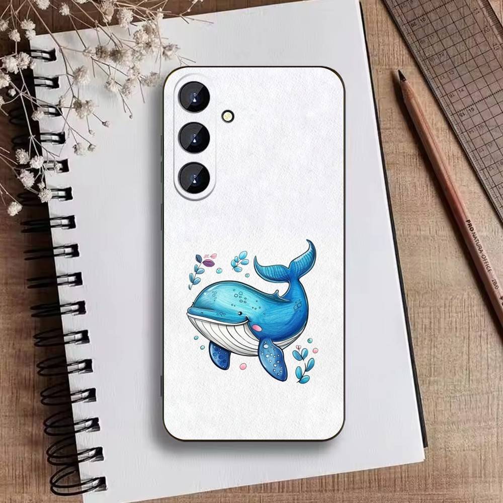 Whale Fall-Art Phone Case For Samsung Galaxy A73,A21s,A22,A31,A52,A53,A71,A41Soft Black Shell