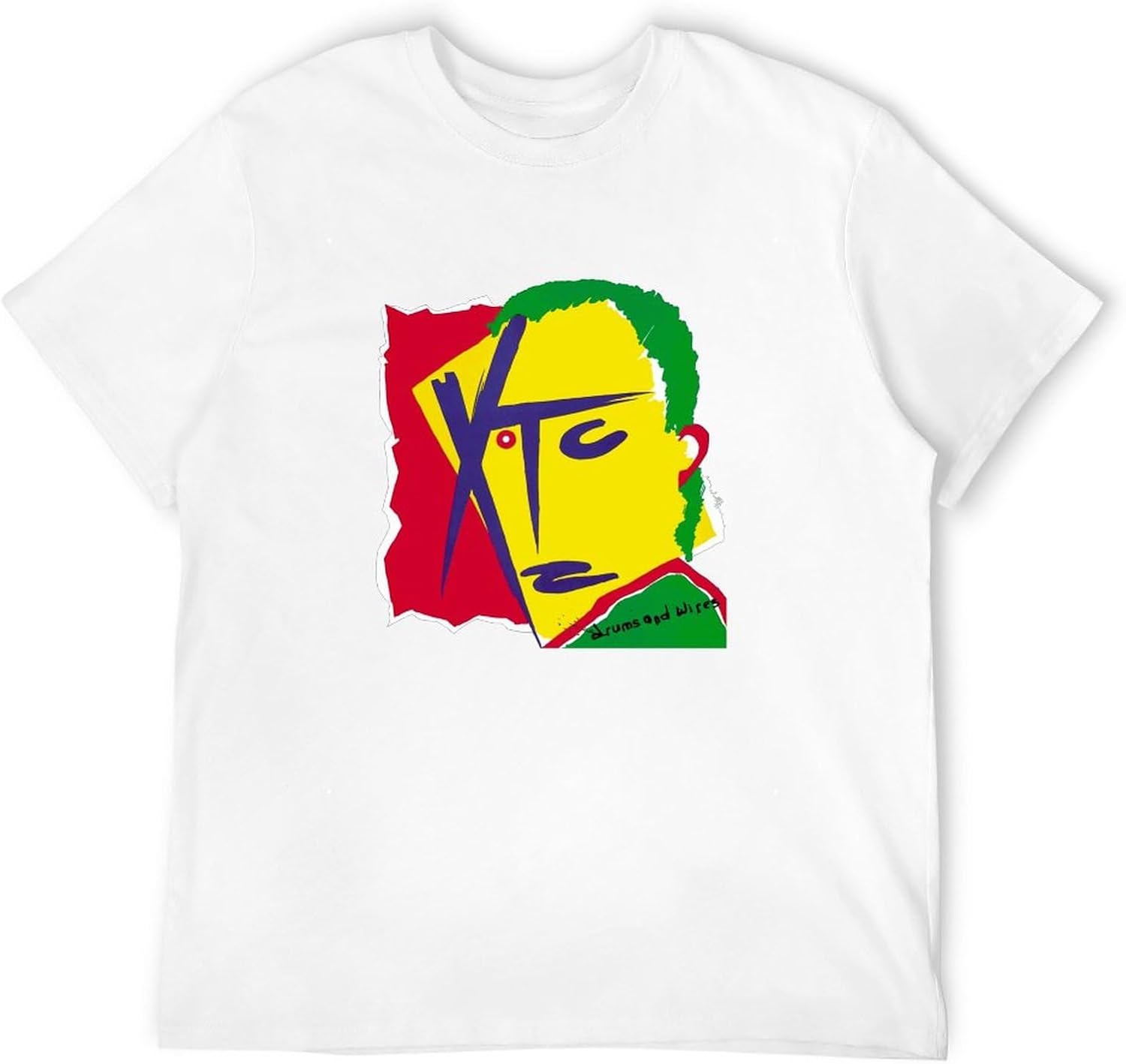 XTC T Shirt Andy Partridge Colin Moulding Drums and Wires SGT Rock Dear God White L