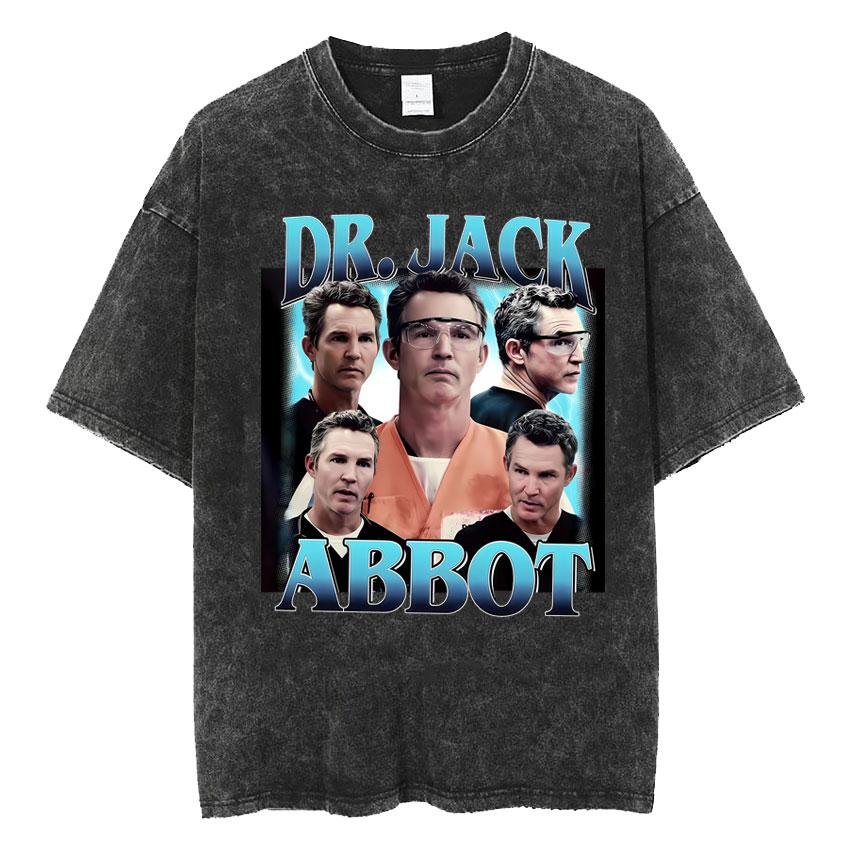 Dr Jack Abbott Vintage Graphic TShirt Men Women Fashion High Quality Hot Sale Classic Tshirts Summer Washed Oversized T Shirt