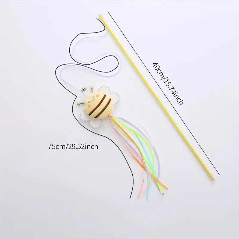 New Plush Bee Shaped Cat Teaser with Exquisite Tassel Color Matching and Fresh Plastic Pole