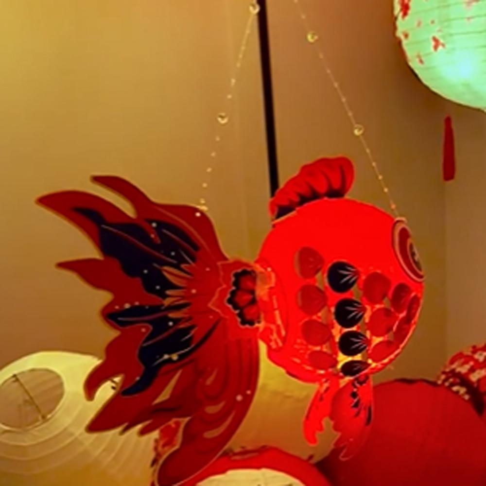 Handgefertigtes Handlaternen-Materialpaket Fischlaterne Chinesische Leuchtende Handlaterne Frühlingsfest