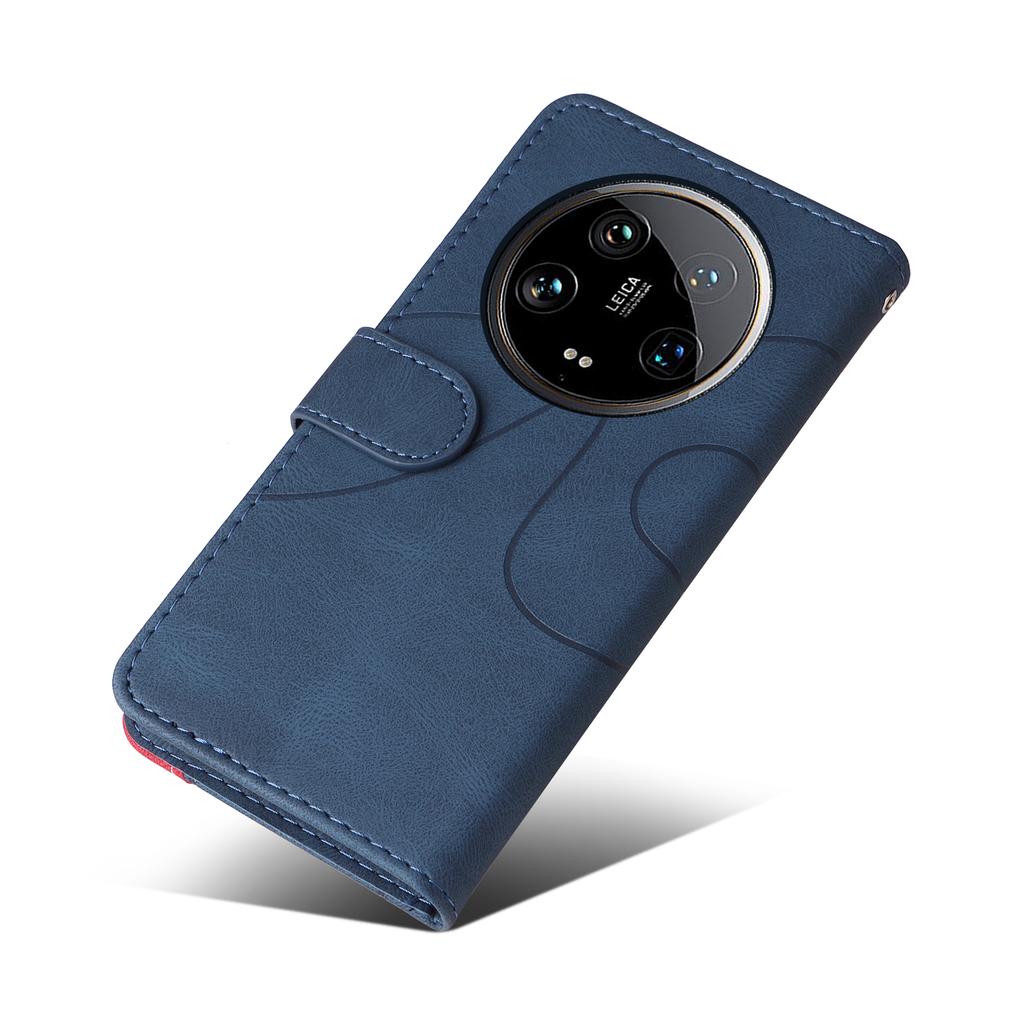 For Xiaomi 14 Ultra Leather Case Wallet Stand Color Splicing Phone Cover