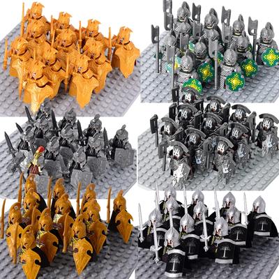 Medieval Dwarf Warrior Elves Knights Lotr Figures Building Blocks Accessories Armor Shield Weapon DIY Toys For Children Gift