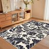 Boho Home Decor Area Rug Ethnic Floral Medallion Print Non Slip Floor Carpet for Living Room Bedroom