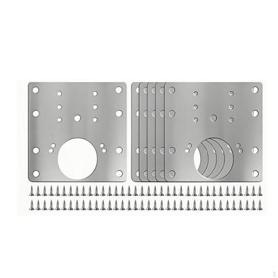 6x Schrank Scharnier Reparaturplatte Tür-Set mit Löchern Einfache Installation Befestigung