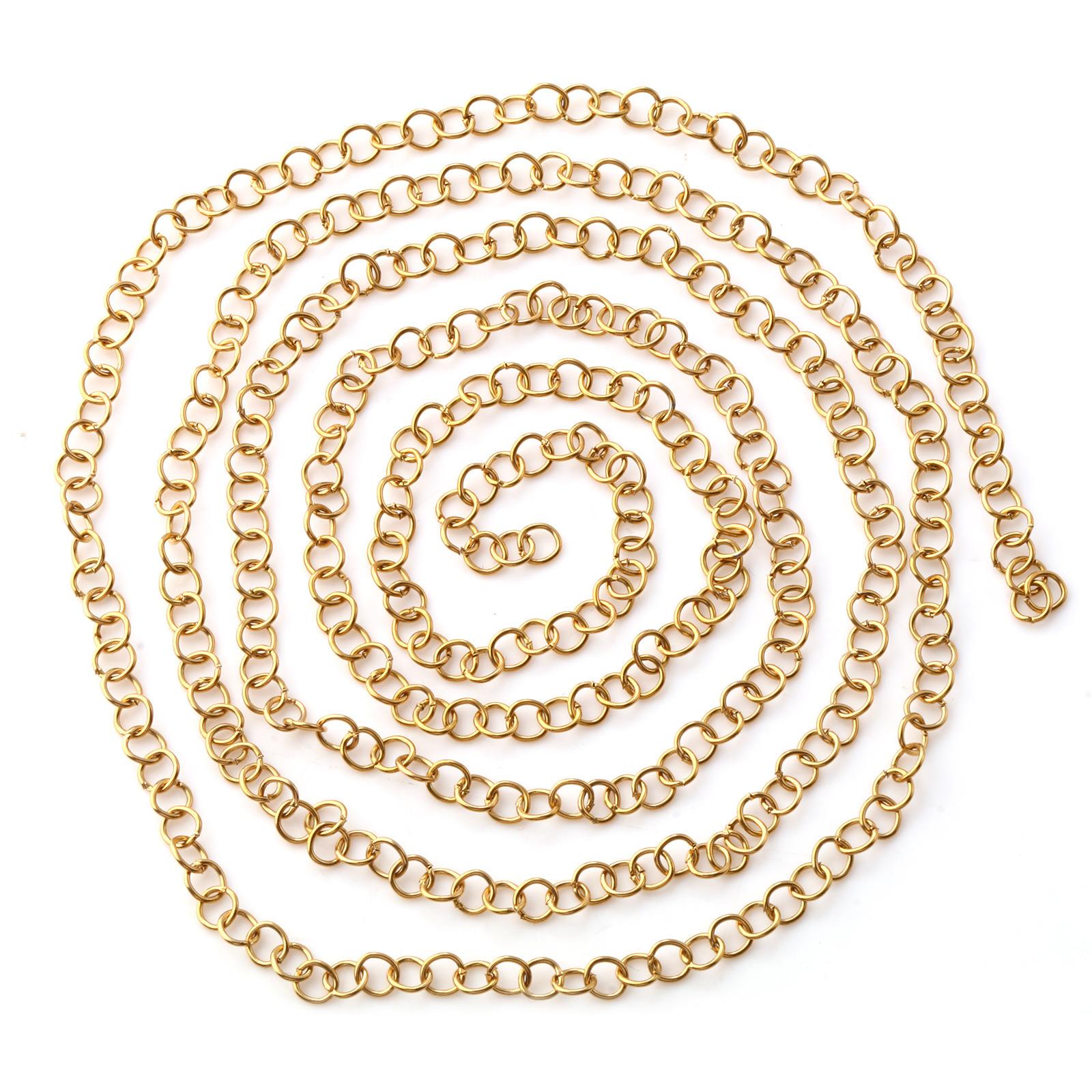 

1 Meter 304 Stainless Steel Open Rolo Chain Circle For Handmade DIY Jewelry Making Findings 18K Gold Plated Necklace Bracelet
