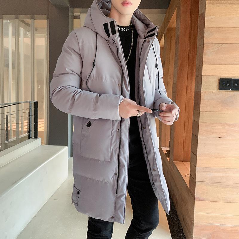 Men's 5XL-8XL Korean Style Cold-Proof Winter Jacket - Trendy, Thick, and Warm Mid-Length Cotton Coat