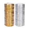 1.5mm 1 Roll Christmas Golden Packing Cord Hollow Tag Rope Christmas Gift Wrapping Twine for DIY Crafts and Dreamcatcher