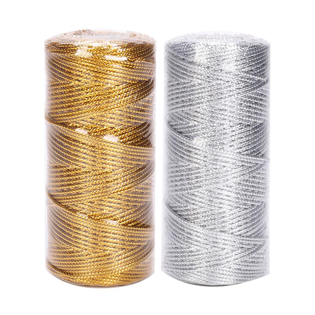 1.5mm 1 Roll Christmas Golden Packing Cord Hollow Tag Rope Christmas Gift Wrapping Twine for DIY Crafts and Dreamcatcher