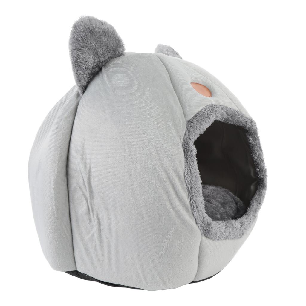 Cat House Half Enclosed Warm Cat Cave Easy To Clean Padded Round Pet House For Winter XL