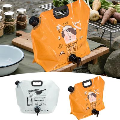 8L Large Capacity Outdoor Folding Water Bag Camping Portable Water Bag Thickened Soft Food Grade Water Storage Bag
