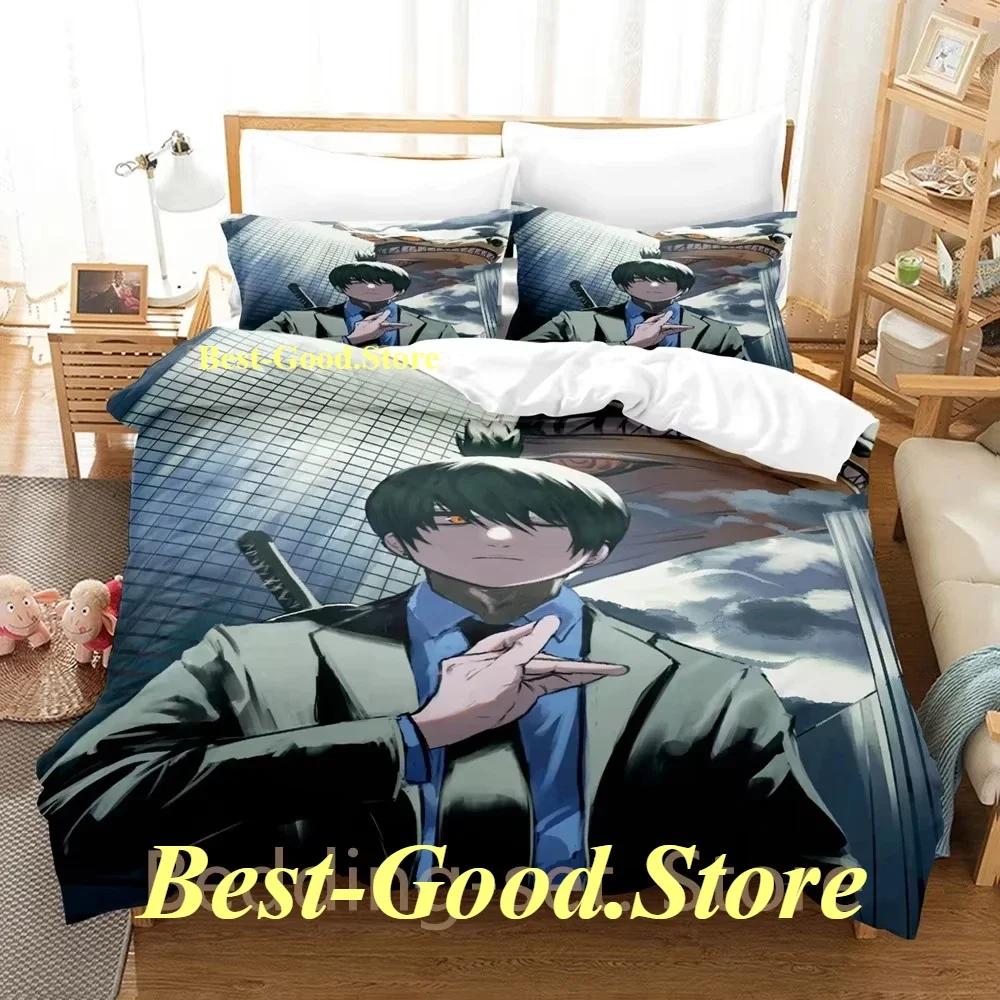 Fox Dveil Kon chainsaw man Bedding Set Printed Bed Set With Pillowcase Bed Duvet Cover Single Double Queen Super King Size