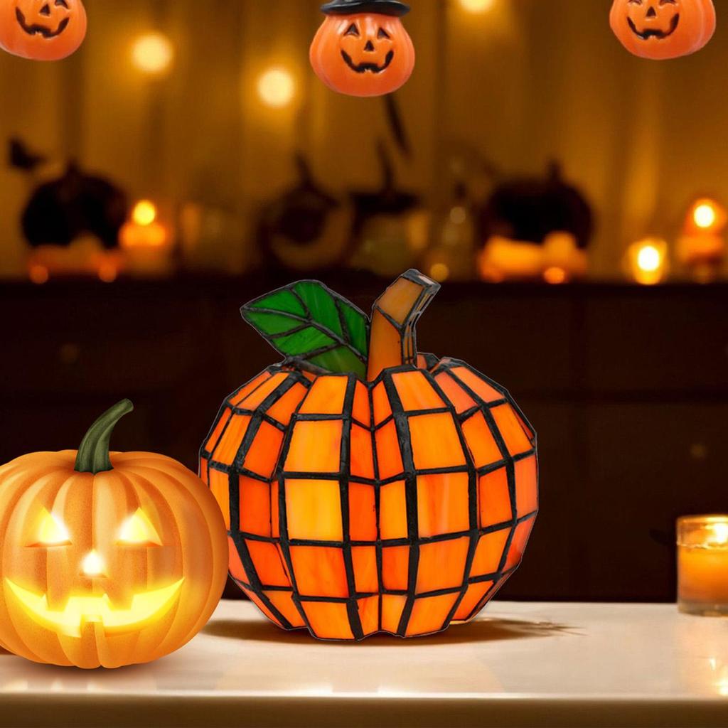 Halloween Decorative Pumpkin Lights LED Battery Operated Lamps Figurine Illuminated For Thanksgiving Fall Tabletop Bedroom