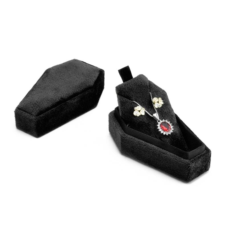 High-end Coffin Shape Style Jewelry Box Travel Portable Velvets Jewelry Storage Box Bracelets Earrings Jewelry Organizer