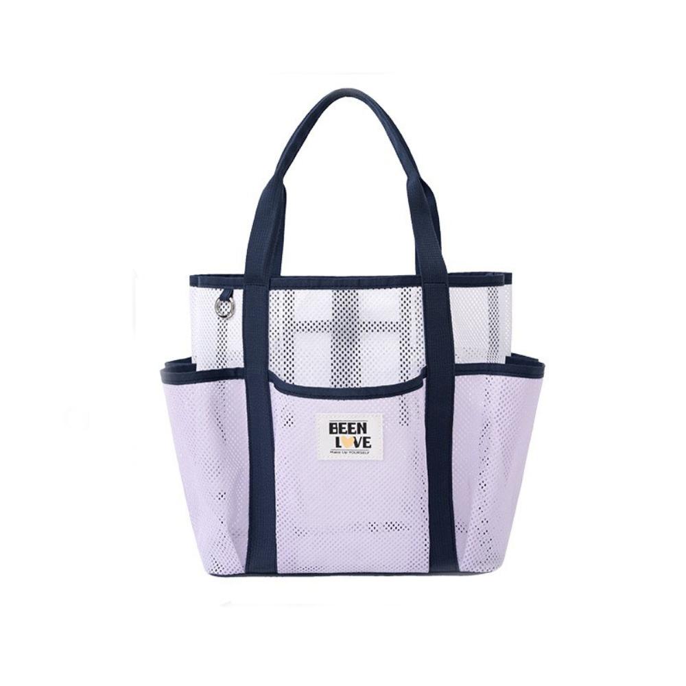 

Foldable Toiletry Tote Bag Breathable Swimming Handbag Handheld Mesh Beach Bag for Shower
