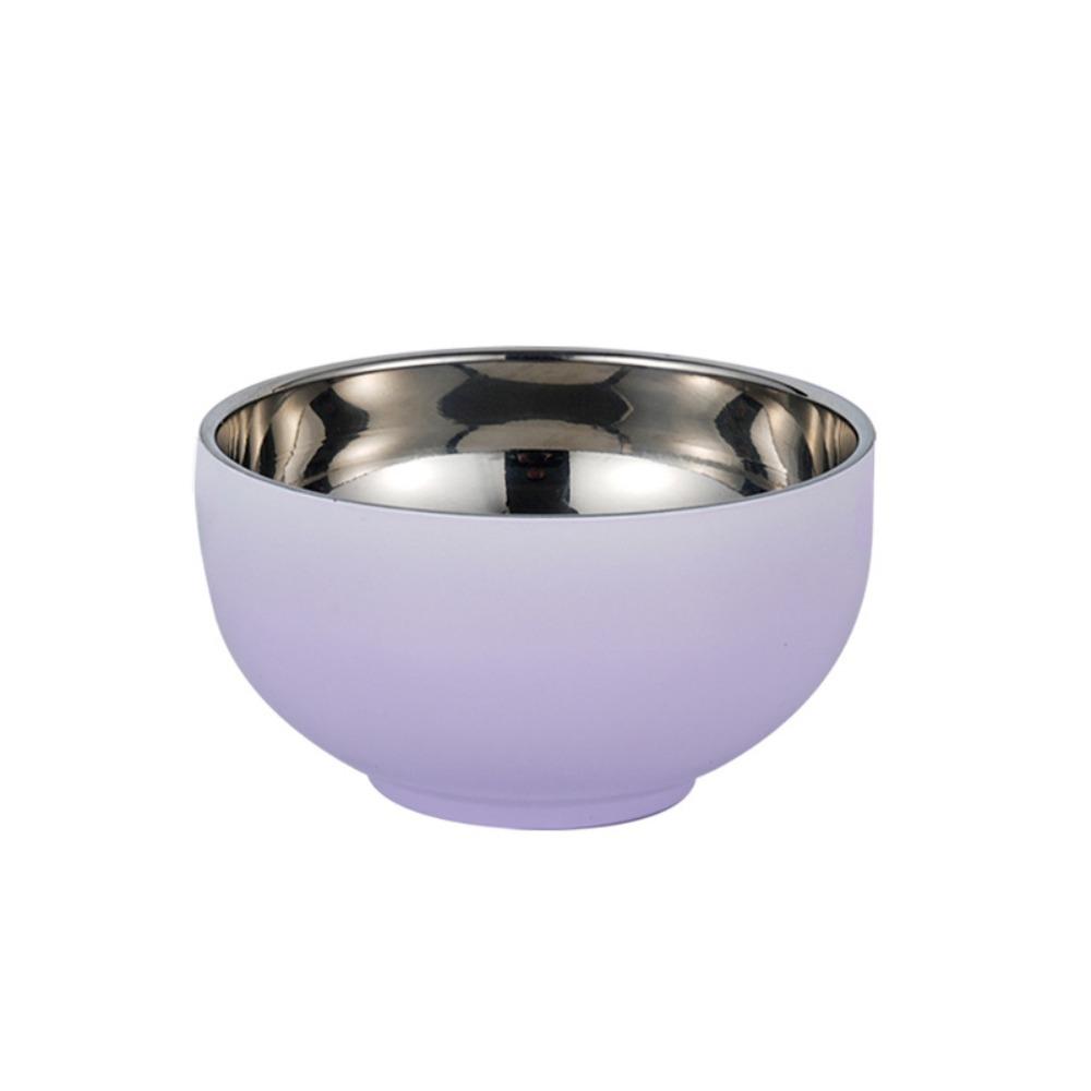 Heat-Resistant Kindergarten Insulated Bowl 304 Stainless Steel Soup Bowl  School Canteen фиолетовый