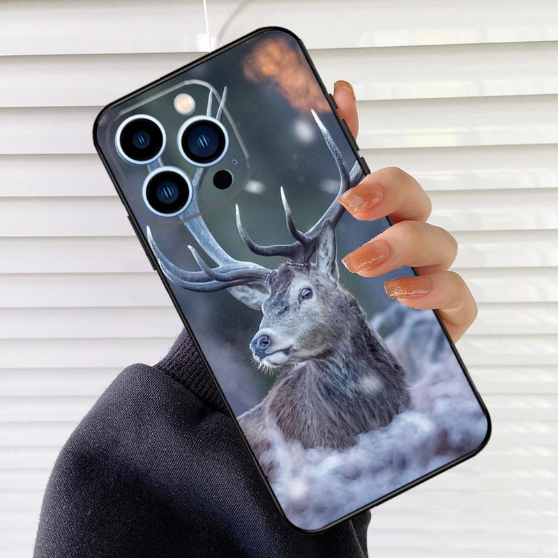 Deer Phone Case For iPhone 17 16 15 14 11 12 13 Pro Max Mini 15 16 Plus 16e 17Air Cover Fundas