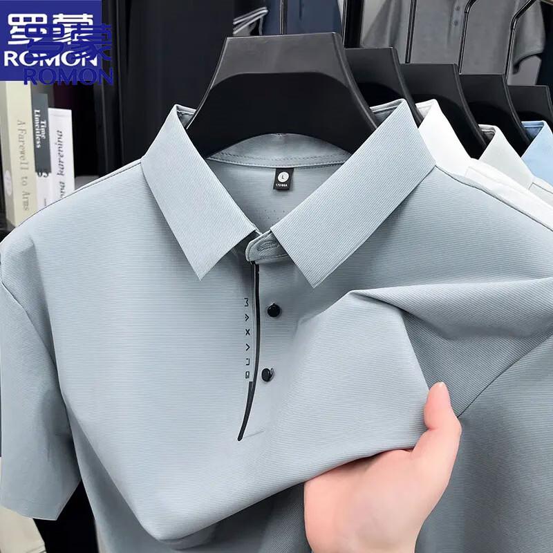 ROMON Men s Ice Silk Sun Protection POLO Shirt 5XL