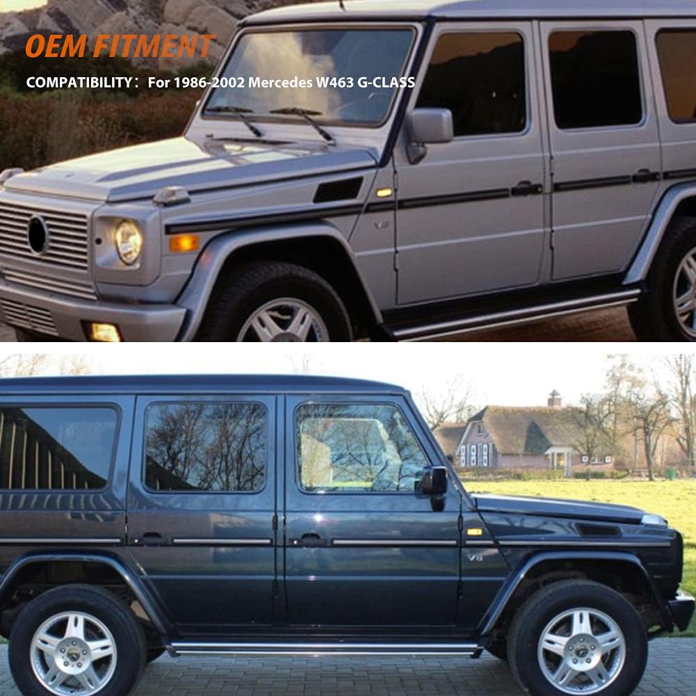 ADIIL Smoked Lens Sidemarker Dynamic Amber Lamps Sequential LED Front Side Marker Turn Signal Lights Assembly Compatible With 1986-2002 Mercedes W463