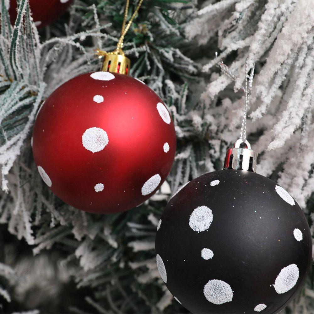 6pcs Plastic Electroplated Hanging Balls 6cm Xmas Tree Pendants Party Favors