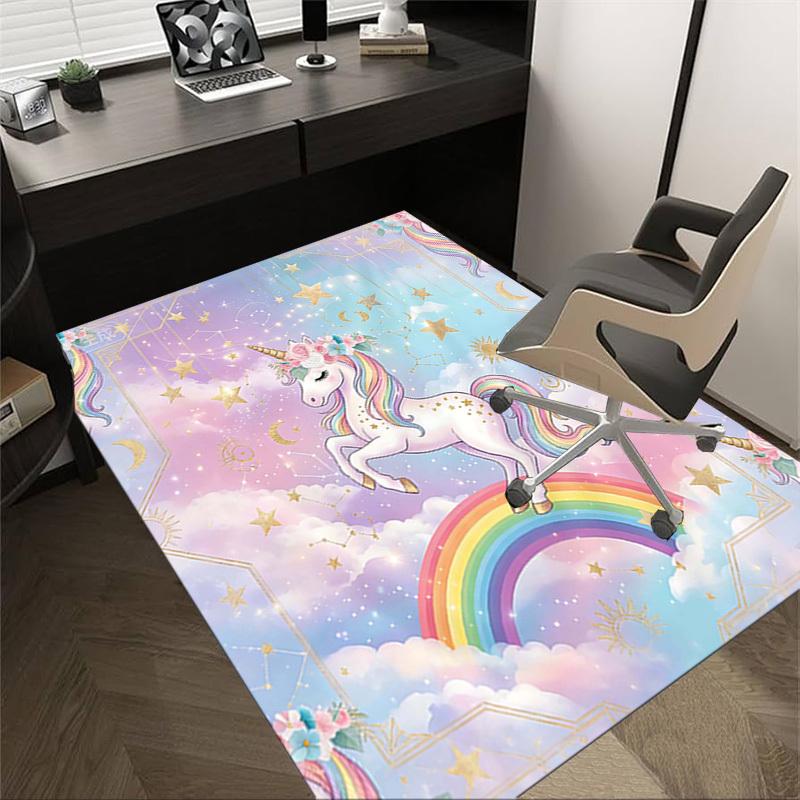 

1PC Unicorn Rainbow Non-Slip Floor carpet, Office, family, bedroom, Studio - Large Area Rug, Decorative Mat, Longlasting Material-C0501 60cm by 90cm