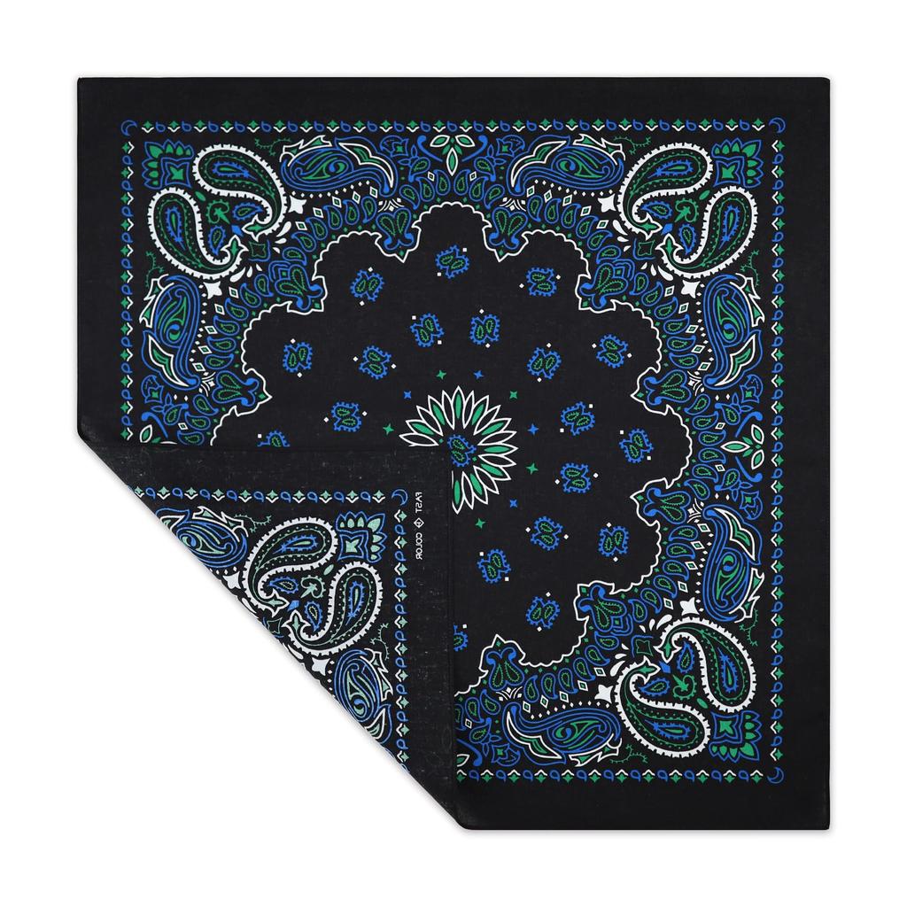 Trifong Bandana Black Bandana Adult Paisley Men's Bandana Blue Handkerchief Stylish 100% Cotton Unisex Women's 55cm x 55cm