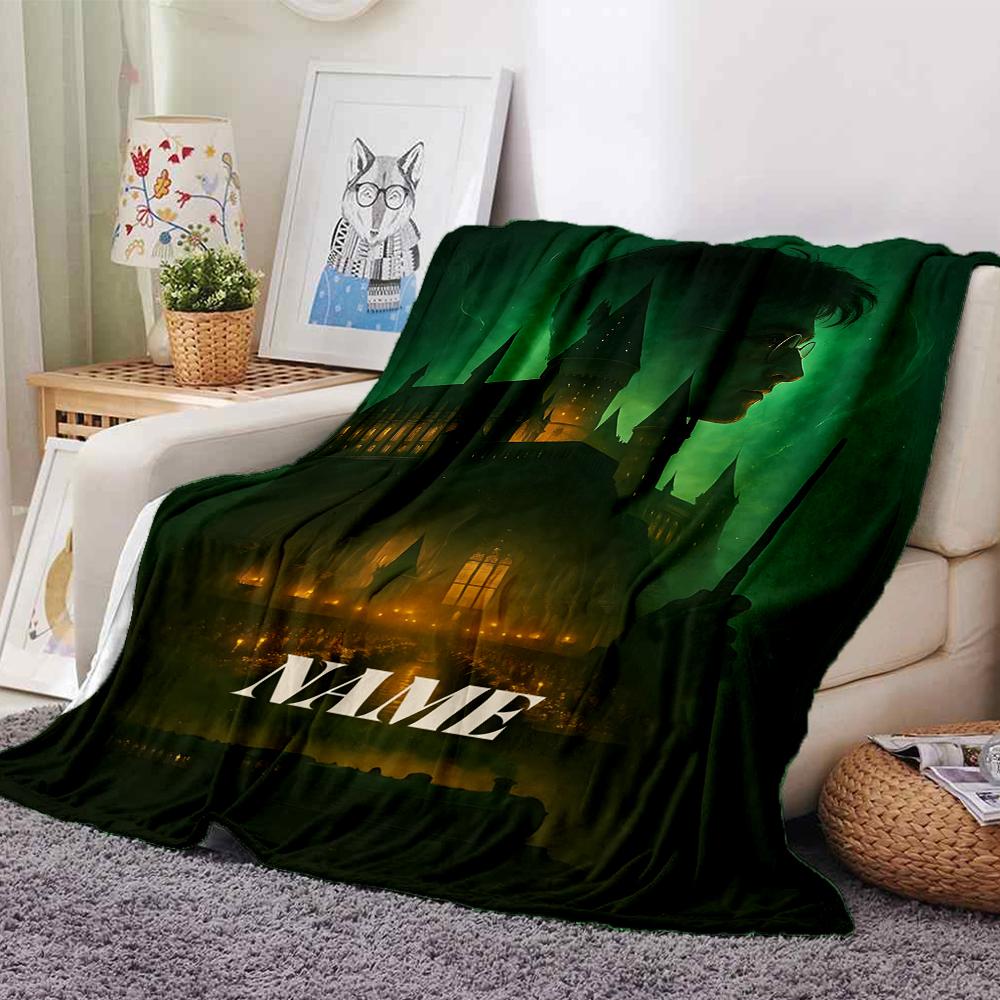 Custom Name Hufflepuff Pride Crest blanket for Couch & Bed, Plush Cozy Fuzzy Blanket Super Soft & Warm Blankets for Fall and Winter. 090875