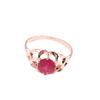 Russia 585 Purple Gold Red Stone Lace Ring Exquisite Rose Gold Plated Color Gold Hollow Design Ring