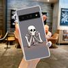 Phone Case For Google Pixel 10 9 8 7 6 9A 8A 7A 6A 5 4 5A 4A 3A Pro XL Soft Clear TPU Transparent Cover Hard Pink Purple Skull
