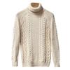 Foreign Trade Overplus Order Men Cut the Tag off Cattle Goods Thick Line Turtleneck sweater Slim fit Trend Fashion Export Twist Knit Outerwear