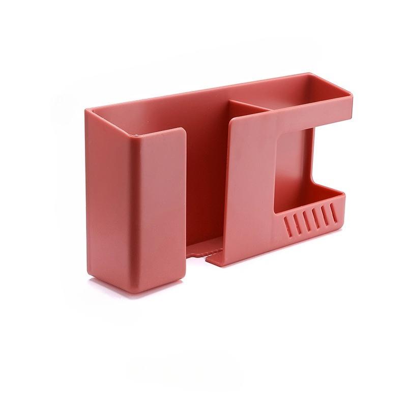 1Pcs Wall Mounted Storage Box Multifunction Punch Free Organizer TV Remote Control DIY Mobile Phone Plug Charging Holder Stand