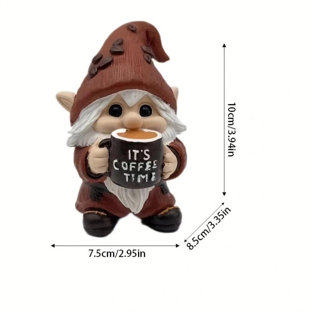 

Handmade Resin Dwarf Figurine Coffee Mini Desktop Decor Cute Home Gift Tea Party Collectible Christmas Ornament Room Accessories