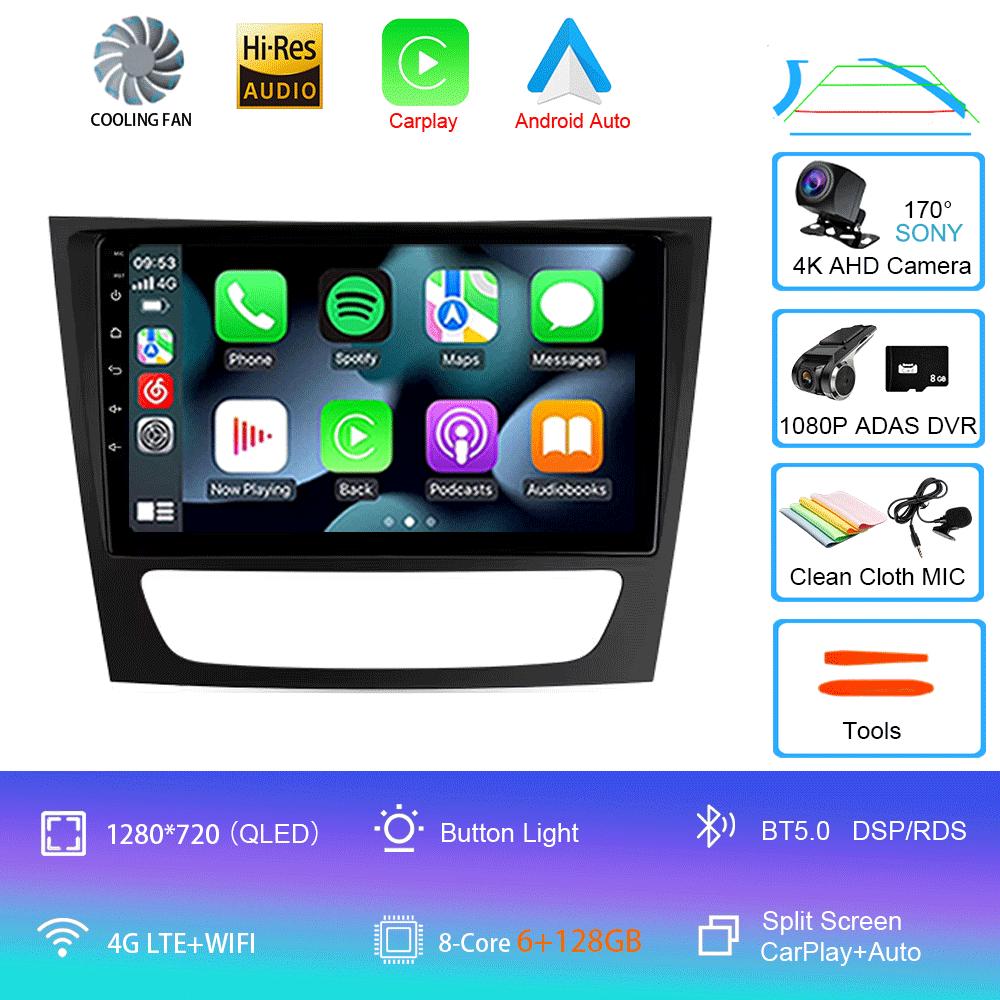Android 14 Carplay Mașină Pentru Mercedes Benz E-class W211 E200 E220 E300 E350 E240 E270 E280 CLS CLASS W219 2 din Stereo Multimedia