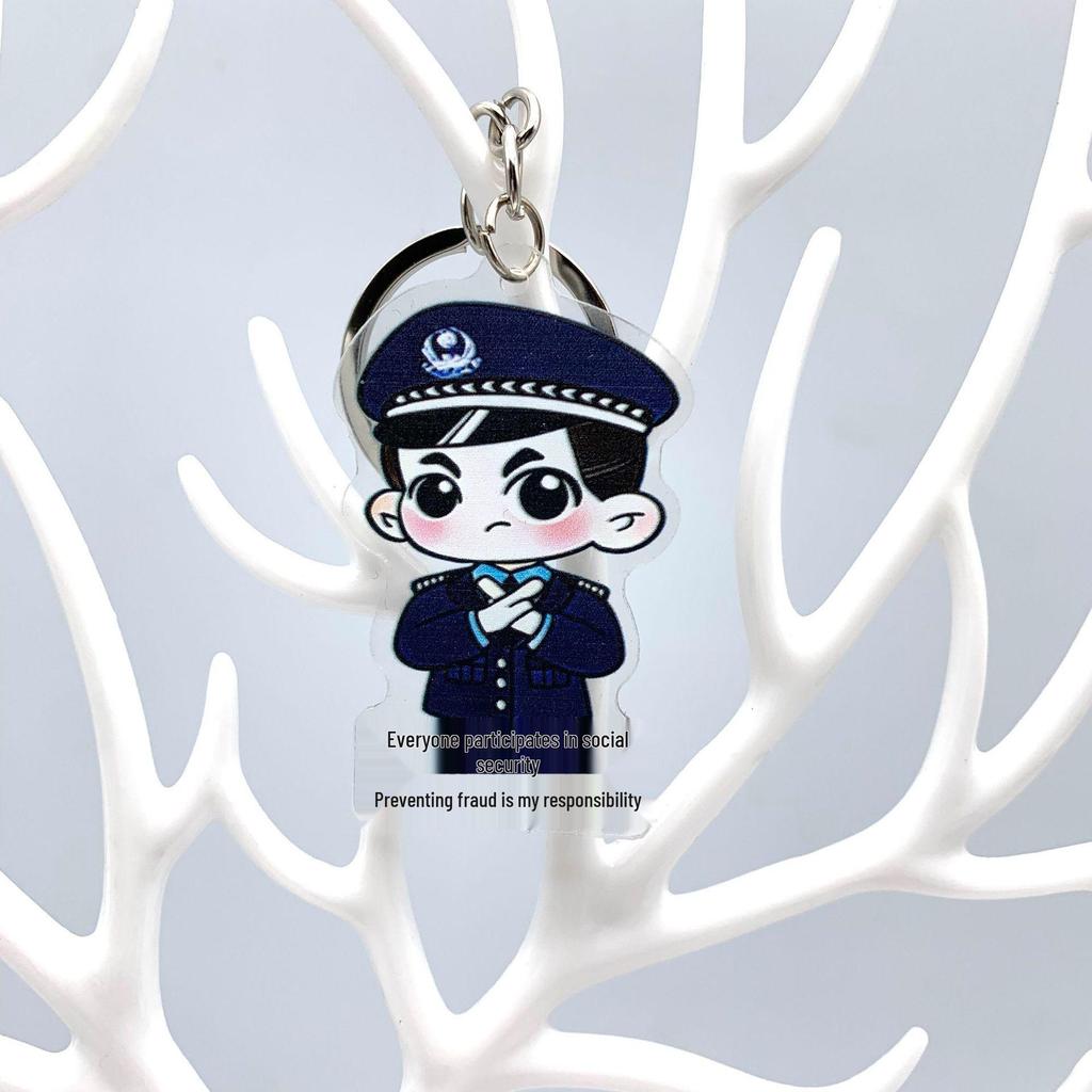 110 Police Day Anti-Fraud Awareness Custom Keychain